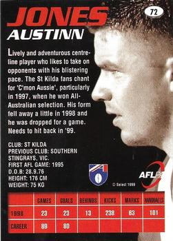 1999 Select AFL Premiere #72 Austinn Jones Back